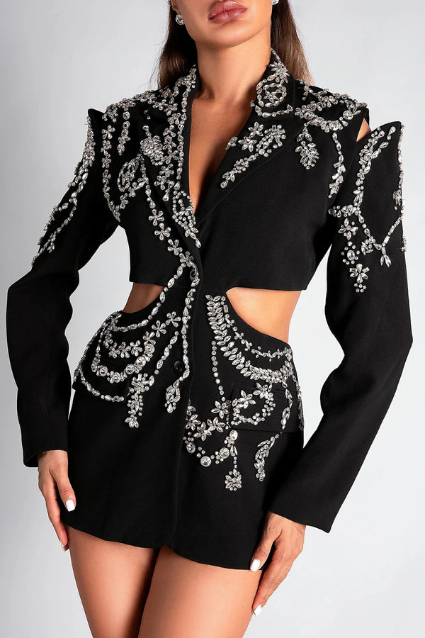 Kairi Diamond Long Sleeve Cutout Blazer Dress