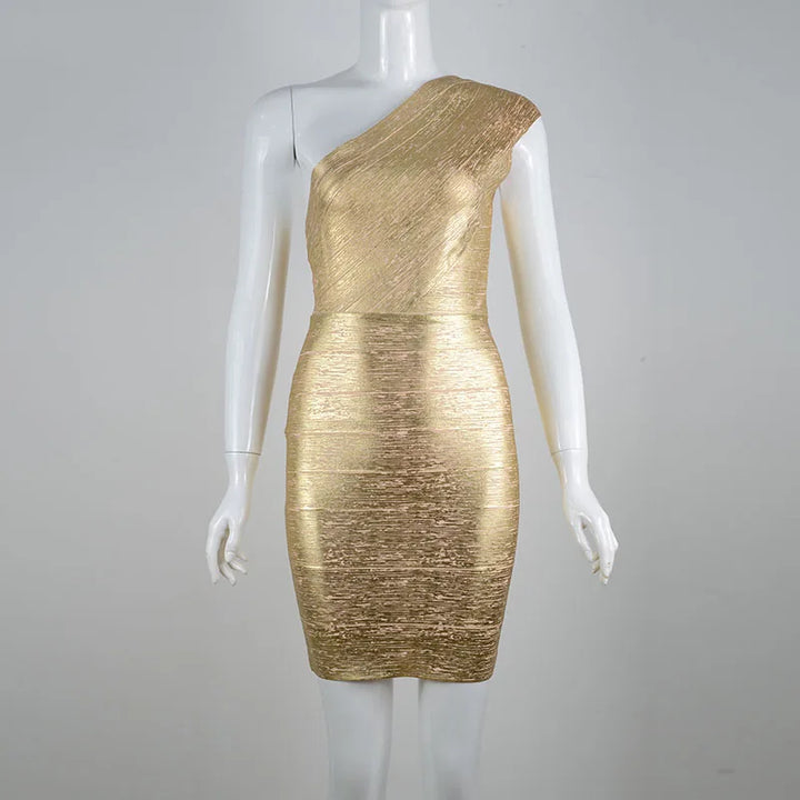 Lilia Metallic Mini Bandage Dress