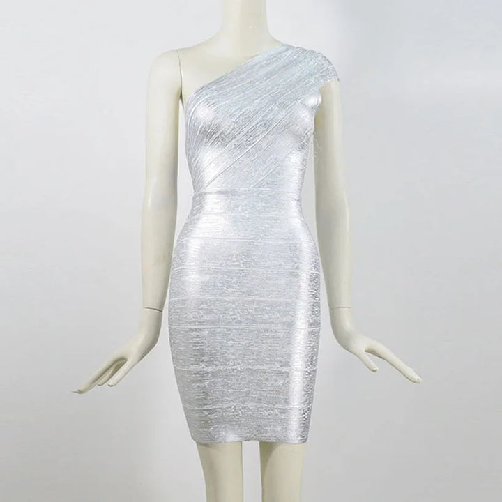 Lilia Metallic Mini Bandage Dress