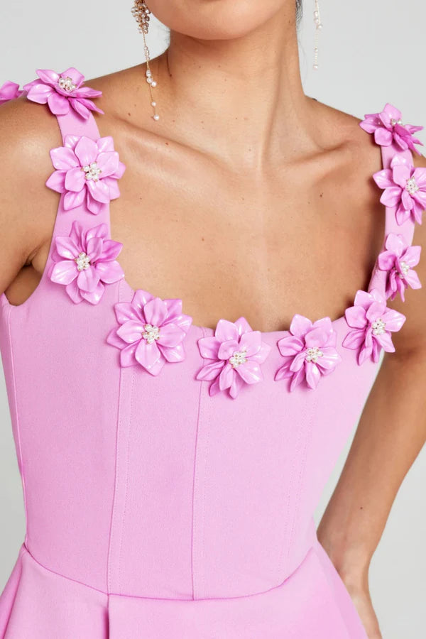 Lyra Floral Embellished Mini Bandage Dress