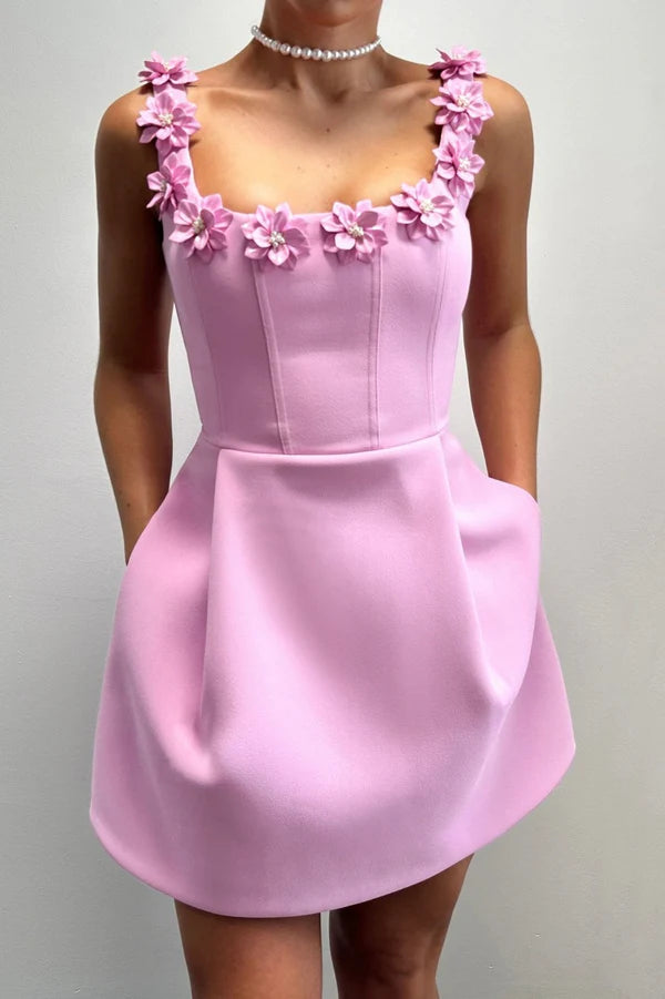 Lyra Floral Embellished Mini Bandage Dress