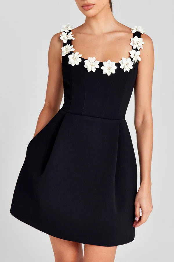 Lyra Floral Embellished Mini Bandage Dress